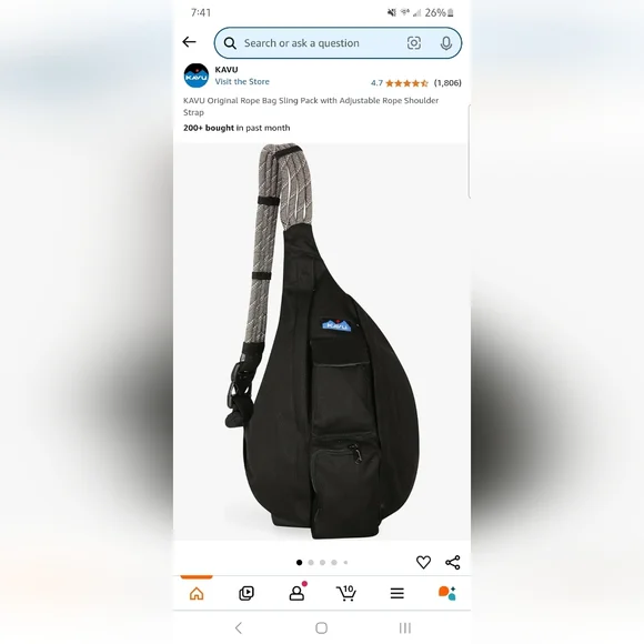 Kavu black canvas bag - Picture 3 of 6